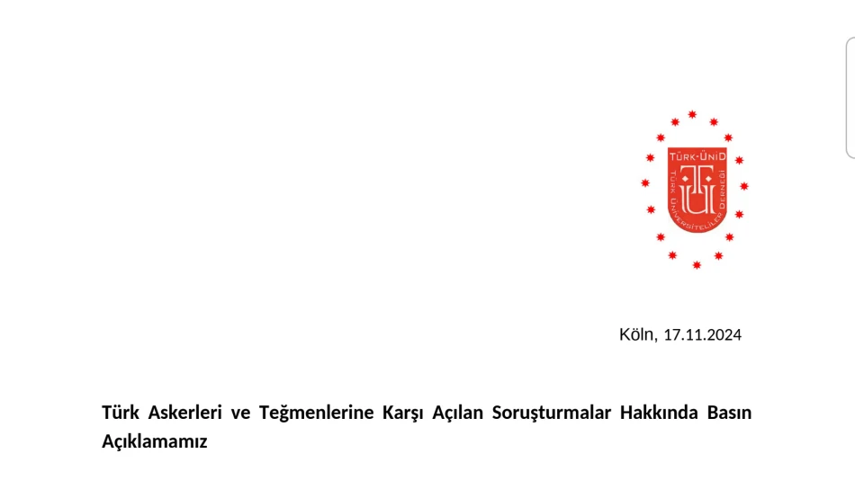                                                                                 Türk Askerleri ve Teğmenlerine Karşı Açılan Soruşturmalar Hakkında Basın Açıklamamız
                                                                                